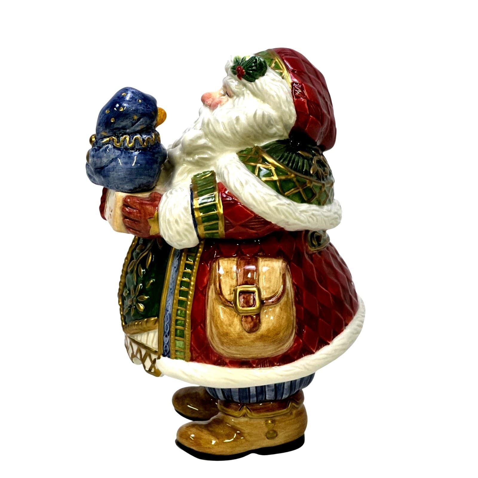 Fitz and Floyd Retired 'Jolly Ole St. Nick' 8" Candy/Trinket Box w/Lid-Excellent - Thumbnail 2