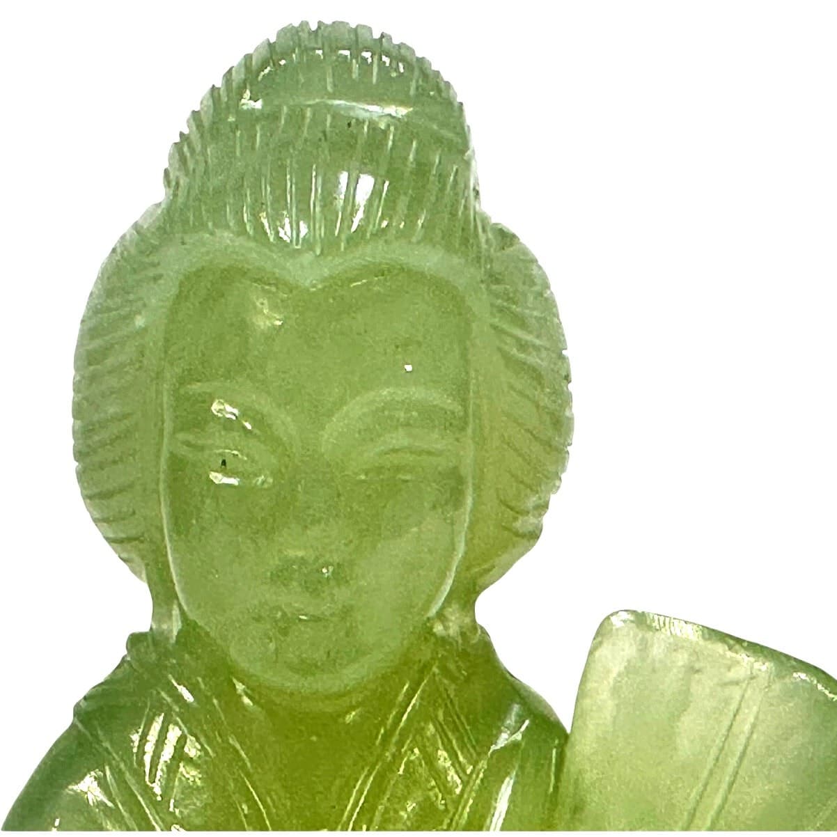 Chinese Light Jade Vintage 1930's Female 6.5" Figurine-Excellent Stunning - Thumbnail 5