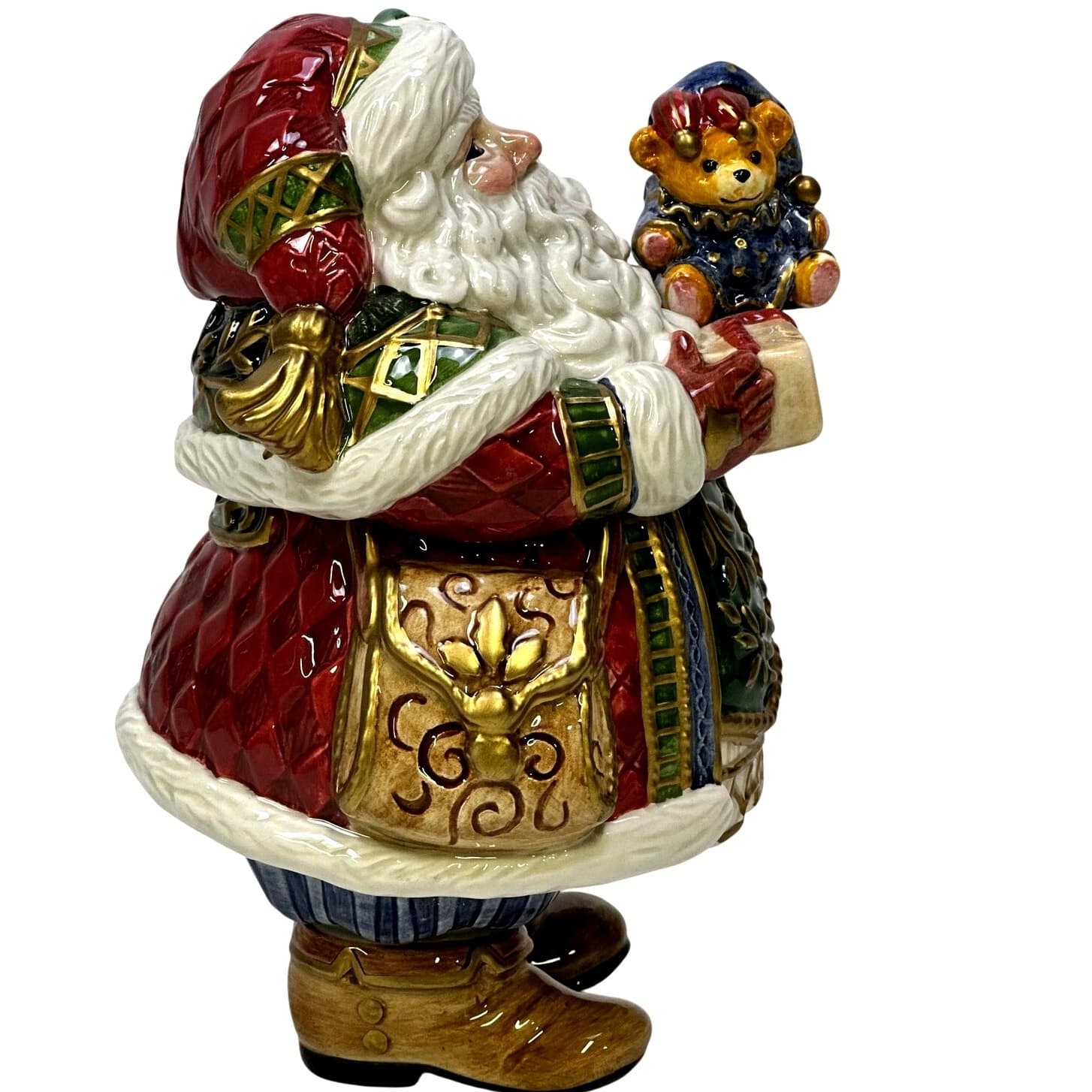 Fitz and Floyd Retired 'Jolly Ole St. Nick' 8" Candy/Trinket Box w/Lid-Excellent - Thumbnail 3
