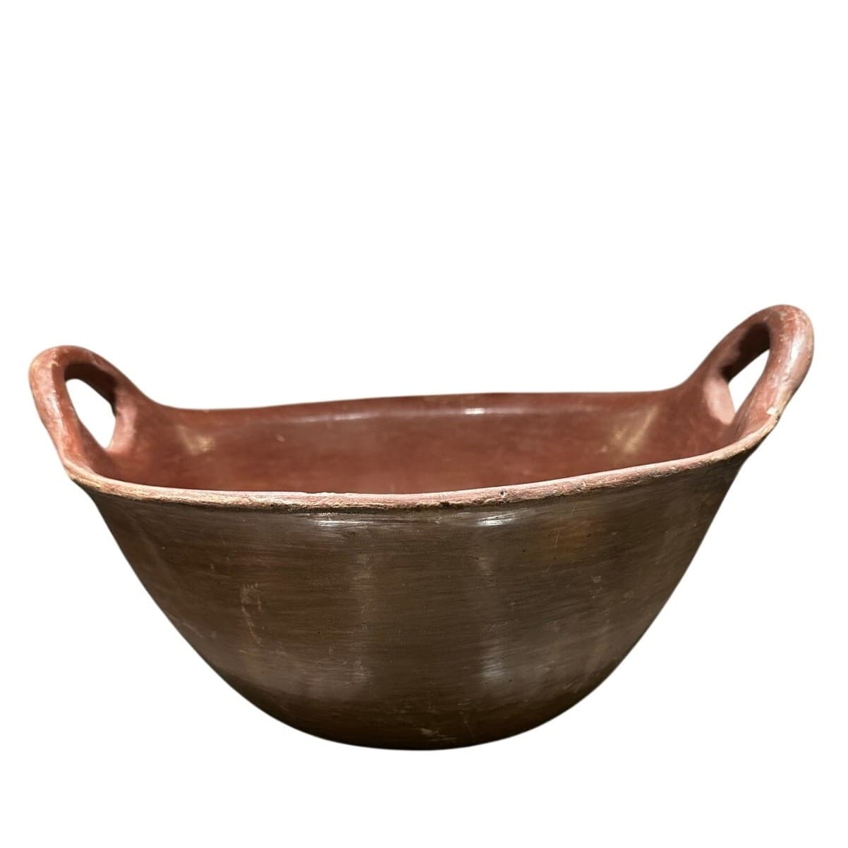 Primitive Early 20th-Century Redware Mexican Cazuela-Style Two-handled bowl - Thumbnail 3