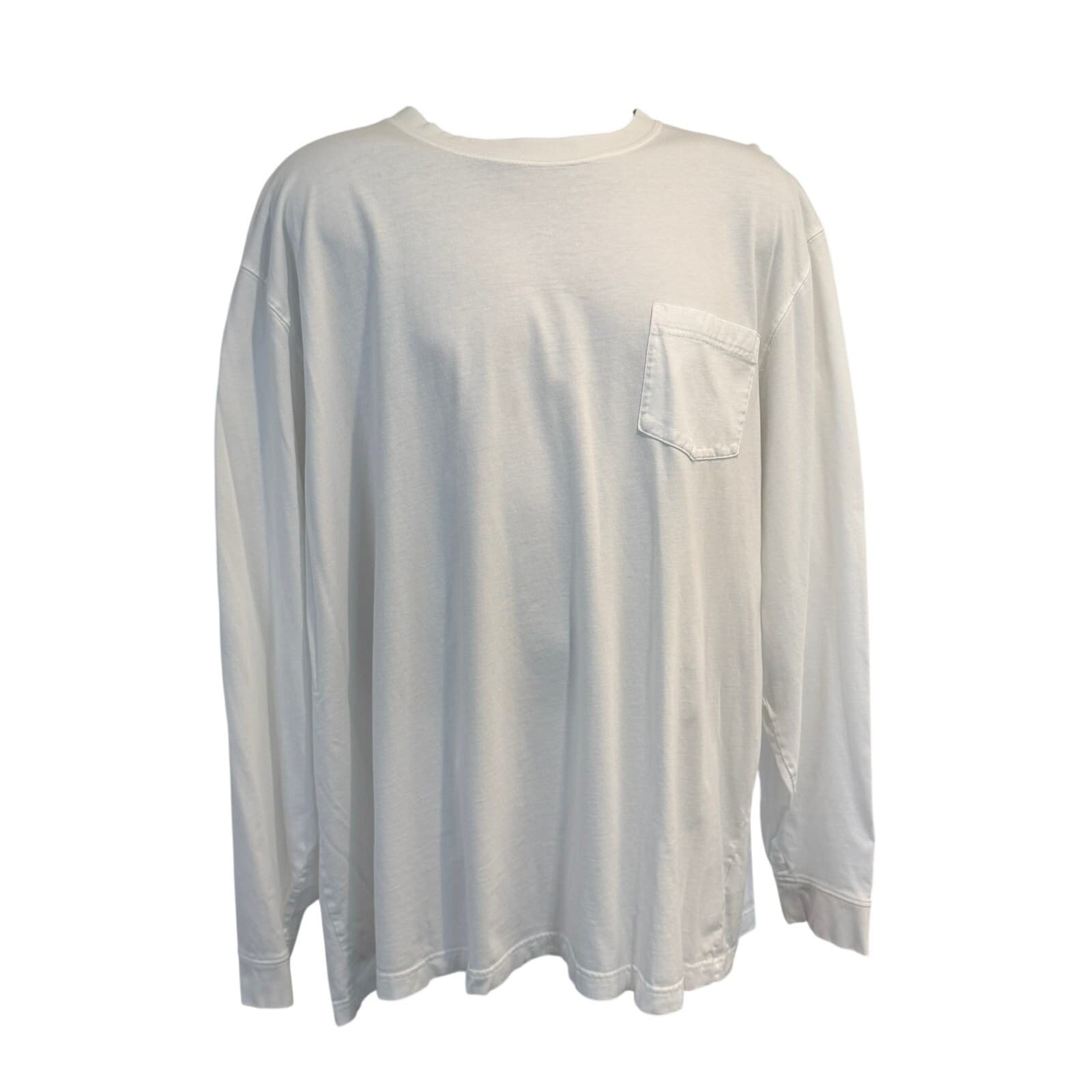 L.L.Bean Men's XXL Tall White LS Pocket T-Shirt Traditional Fit Cotton Lot of 3 - Thumbnail 2