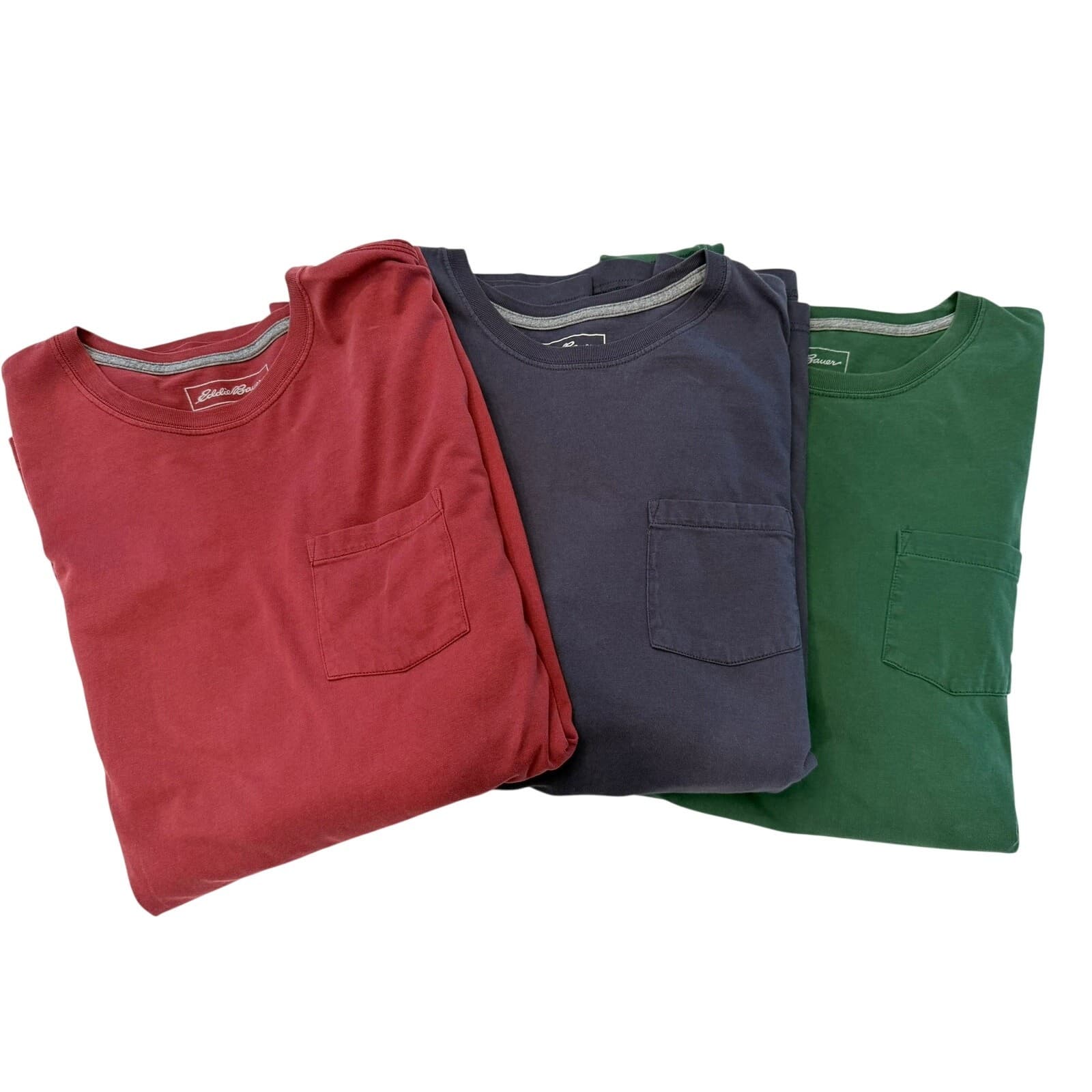 Eddie Bauer Legendwash Pocket Long Sleeve T-Shirts Lot 3 Men's T2XL Tall