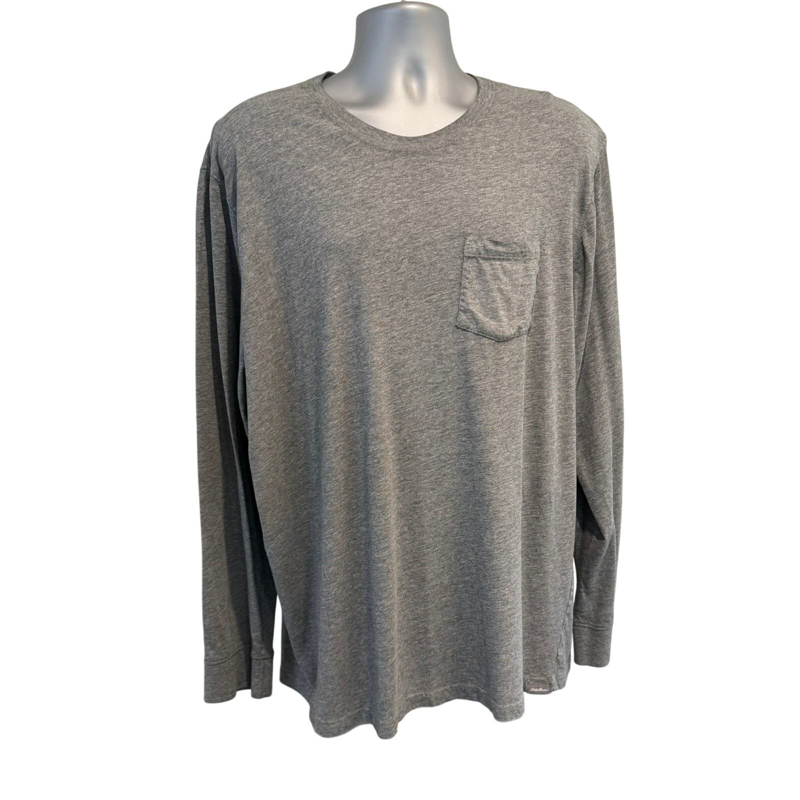 Eddie Bauer Legend Wash Pocket T Shirt Lot 2 Mens 2XL Gray Burgundy Long Sleeve - Thumbnail 2