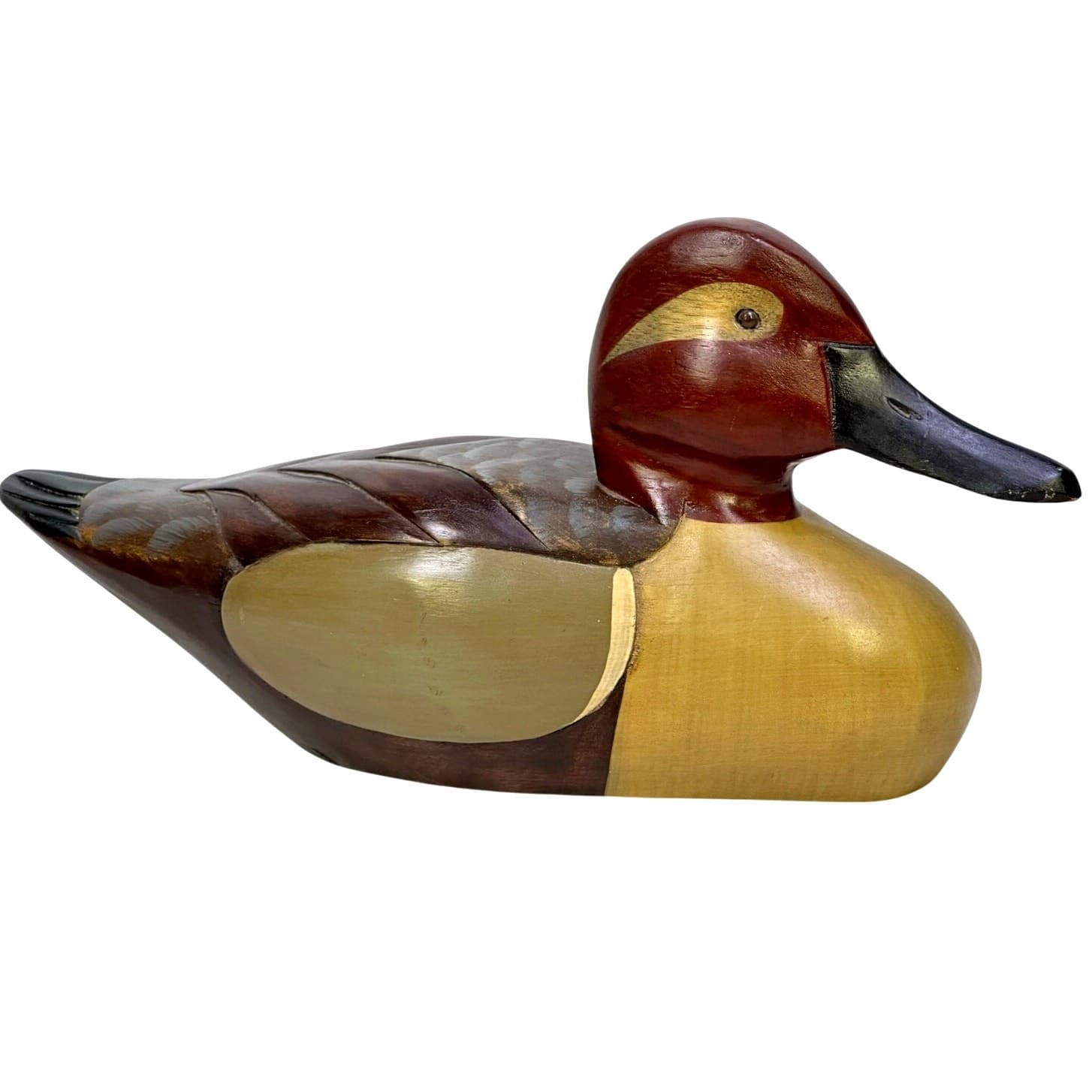 Hand Carved Painted Vintage Wooden Duck Decoy Philippines Exceptional Details - Thumbnail 3