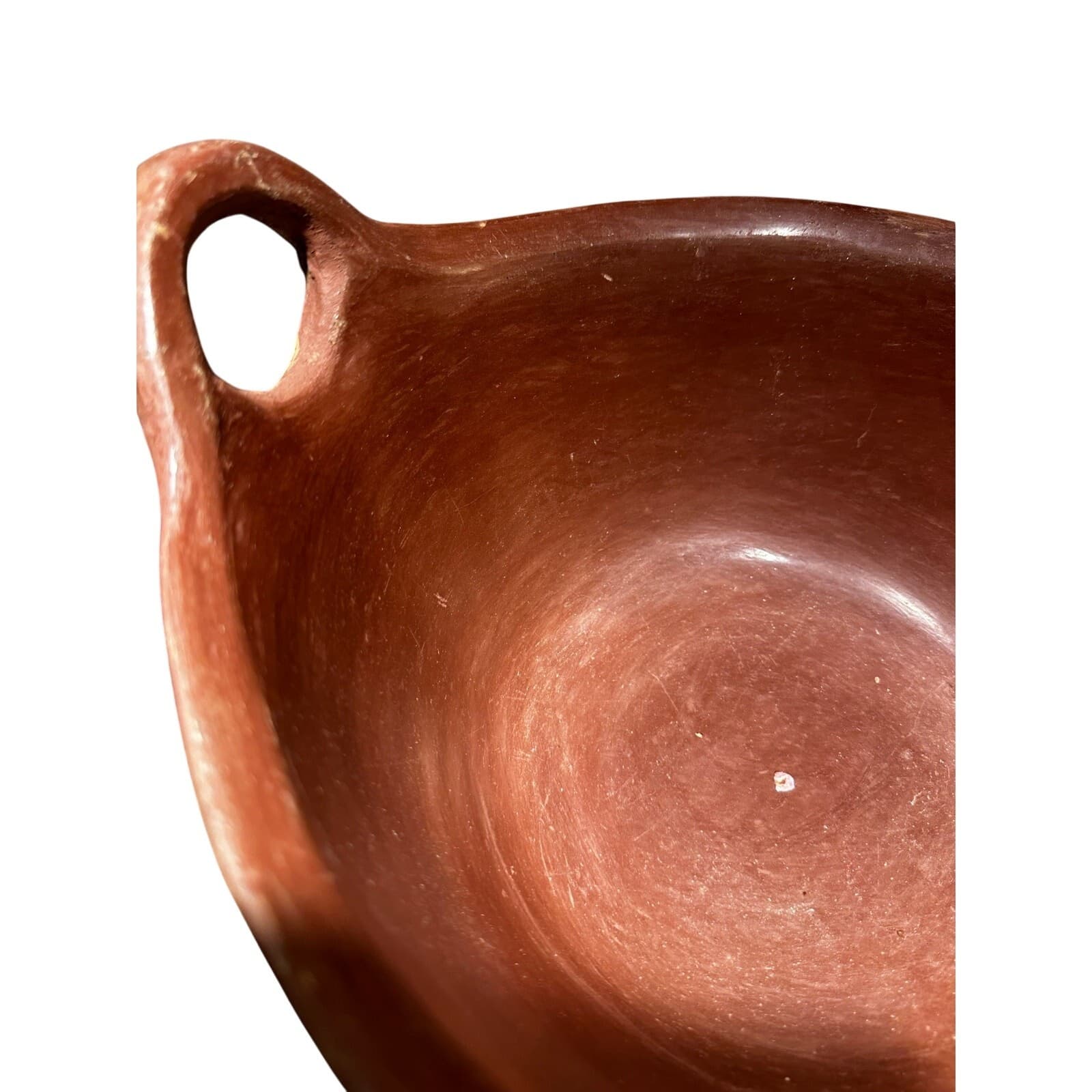 Primitive Early 20th-Century Redware Mexican Cazuela-Style Two-handled bowl - Thumbnail 6