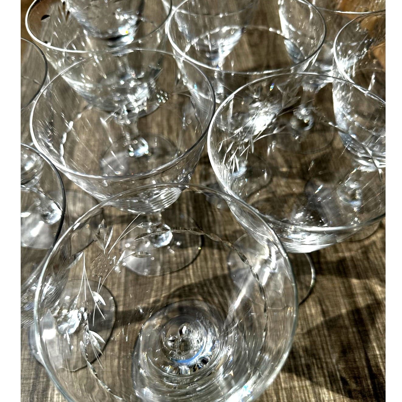Fostoria Retired 1953-1972 'Nosegay' 6.25" Water Goblets-Excellent-Set of 11 - Thumbnail 7