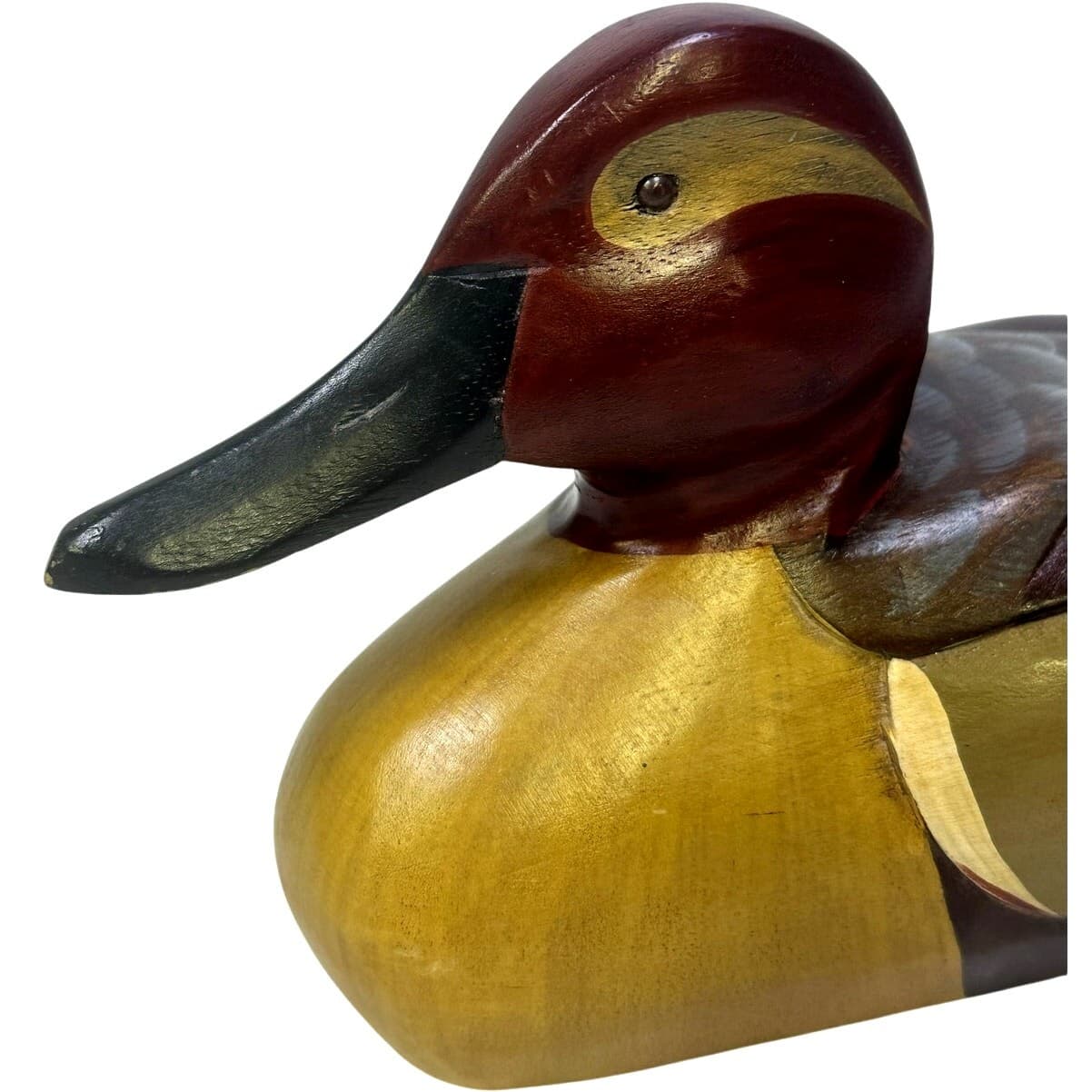 Hand Carved Painted Vintage Wooden Duck Decoy Philippines Exceptional Details - Thumbnail 2