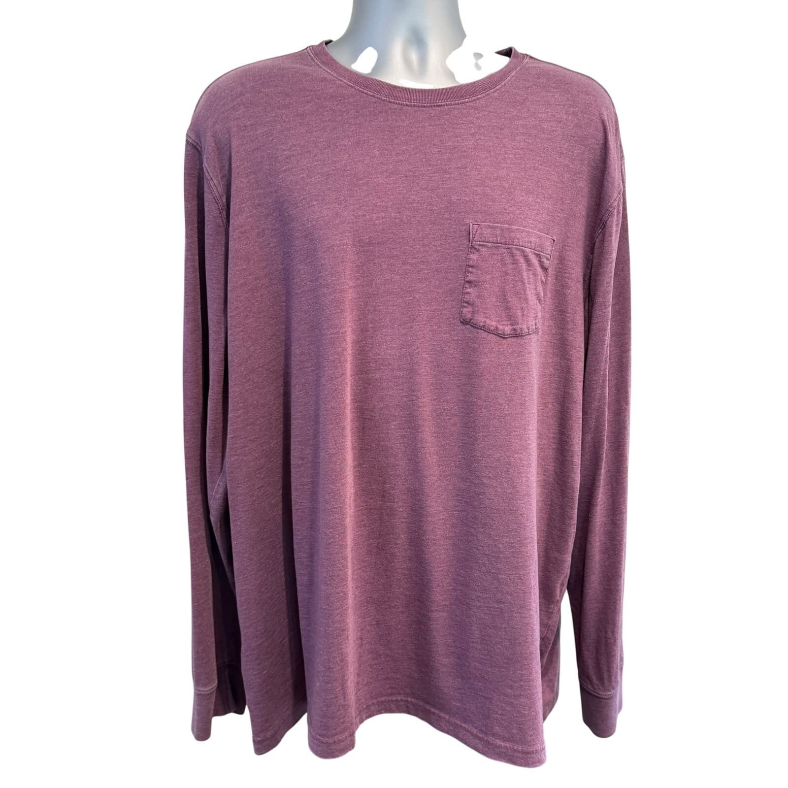 Eddie Bauer Legend Wash Pocket T Shirt Lot 2 Mens 2XL Gray Burgundy Long Sleeve - Thumbnail 3