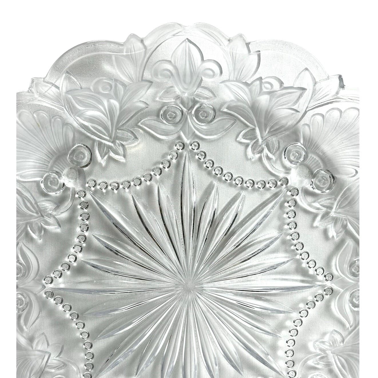 Fifth Avenue Crystal Fleur de Lis 14" Round Embossed & Frosted Serving Platter - Thumbnail 6