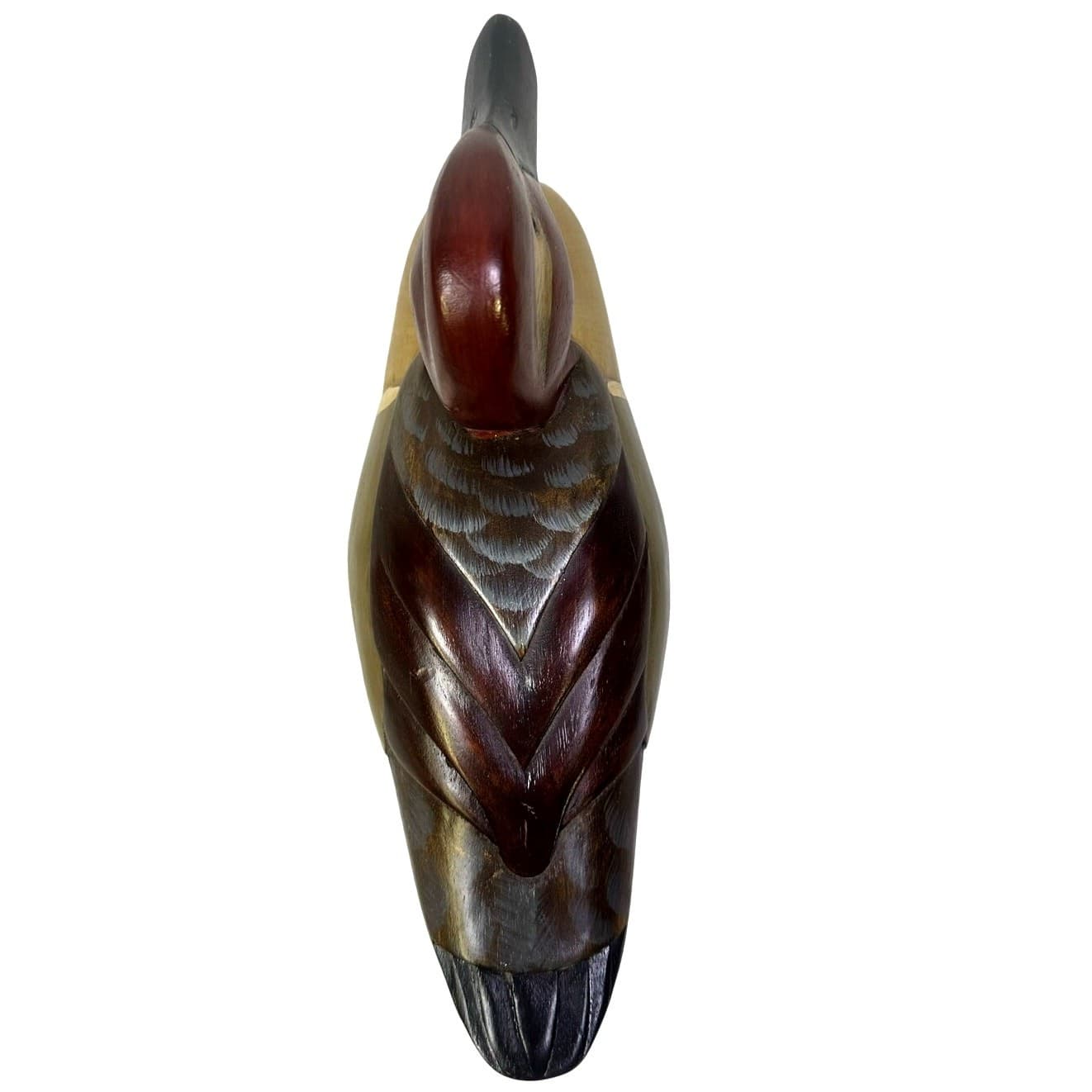 Hand Carved Painted Vintage Wooden Duck Decoy Philippines Exceptional Details - Thumbnail 6