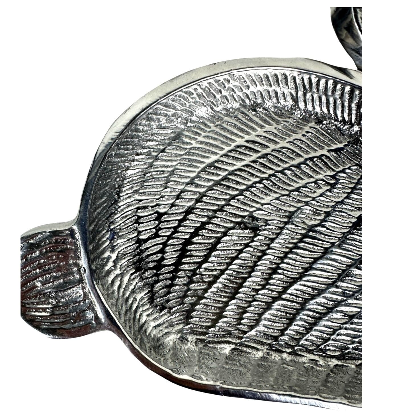 Whimsical Bunny Shaped Aluminum Pewter Vintage Plate/Tray 10" x 8" Made in India - Thumbnail 3