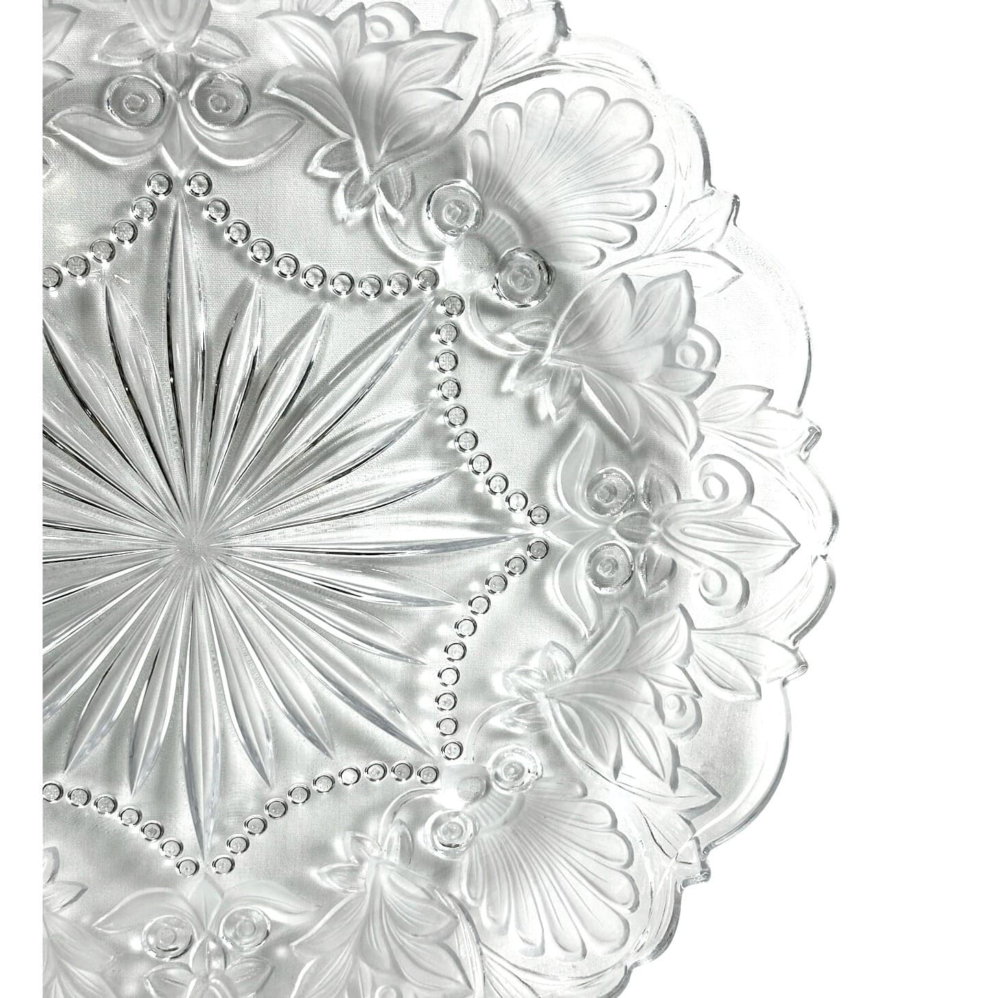 Fifth Avenue Crystal Fleur de Lis 14" Round Embossed & Frosted Serving Platter - Thumbnail 5