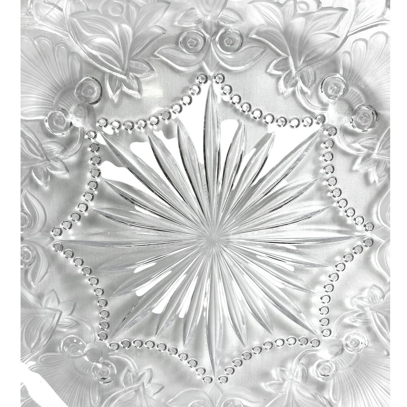 Fifth Avenue Crystal Fleur de Lis 14" Round Embossed & Frosted Serving Platter - Thumbnail 4