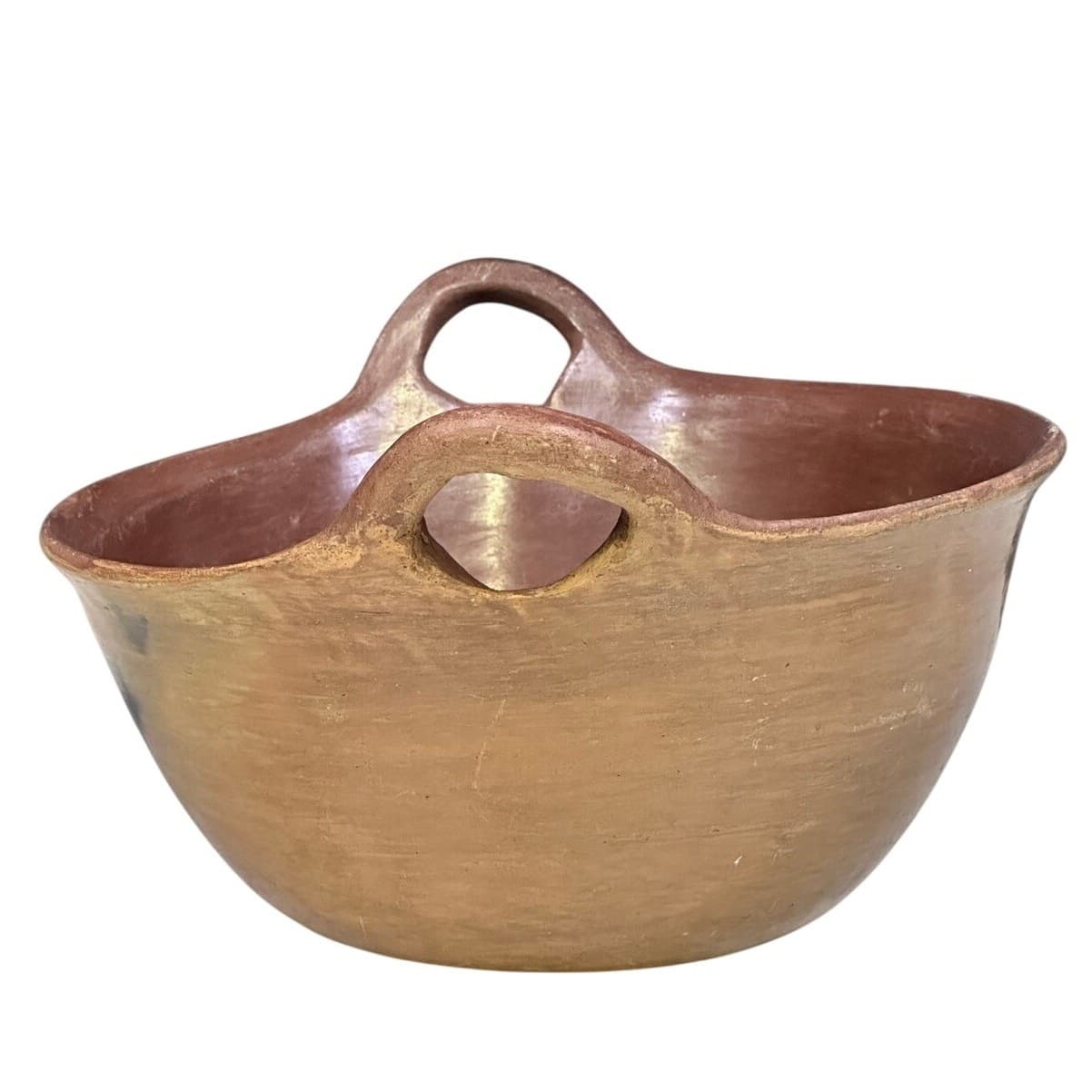 Primitive Early 20th-Century Redware Mexican Cazuela-Style Two-handled bowl - Thumbnail 7
