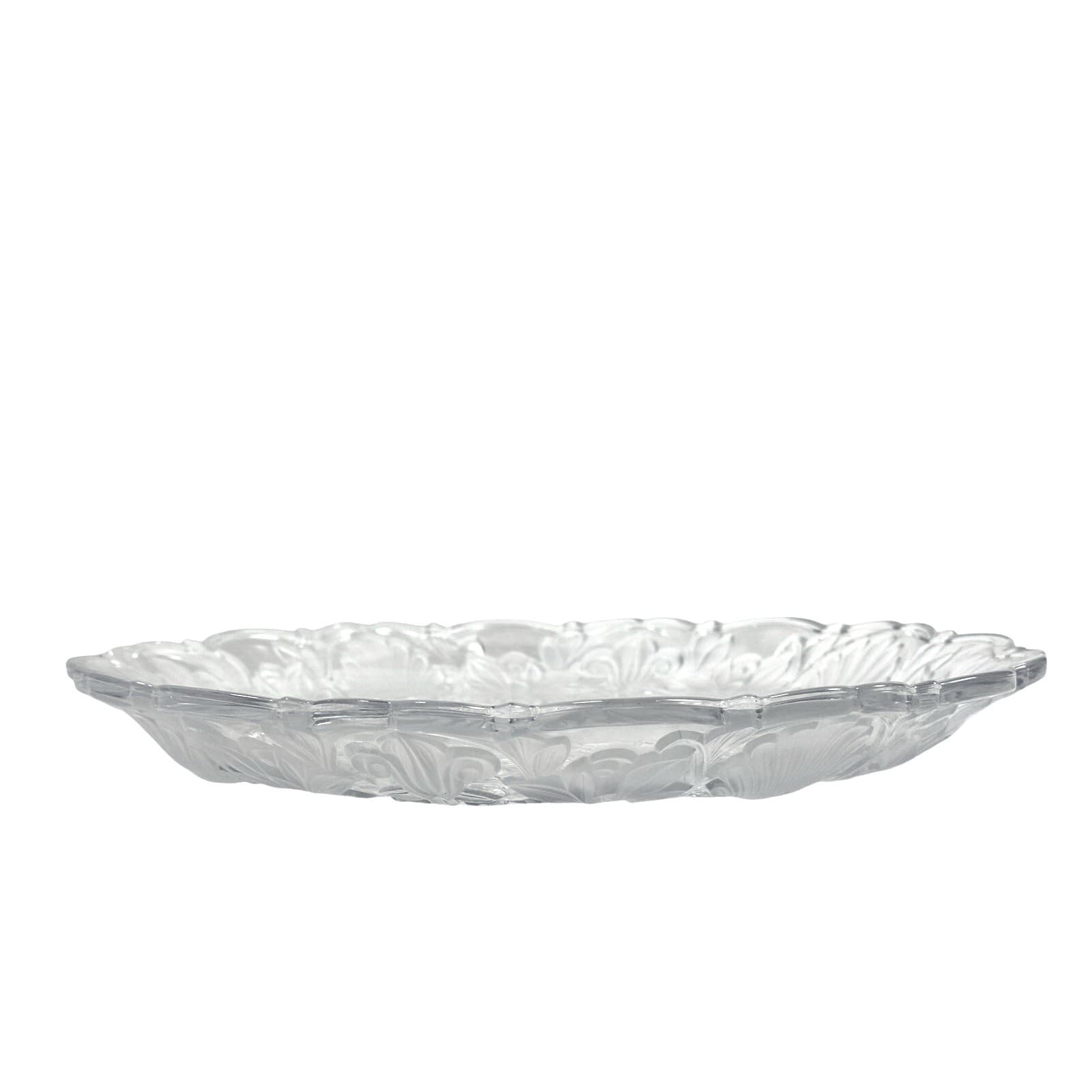 Fifth Avenue Crystal Fleur de Lis 14" Round Embossed & Frosted Serving Platter - Thumbnail 3
