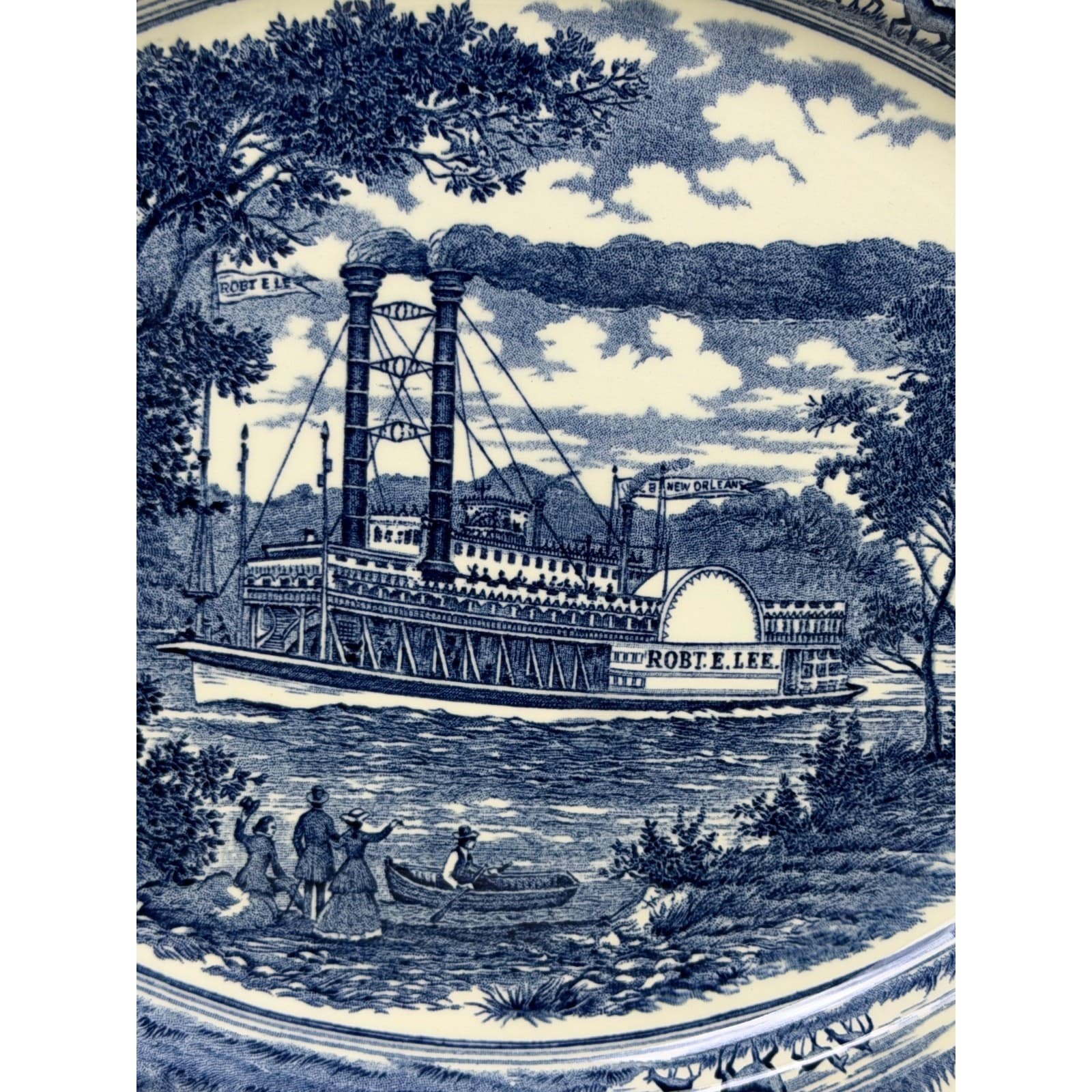 J & G Meakin England Retired 1970's American Hurrah 12" Oval Ironstone Platter - Thumbnail 2