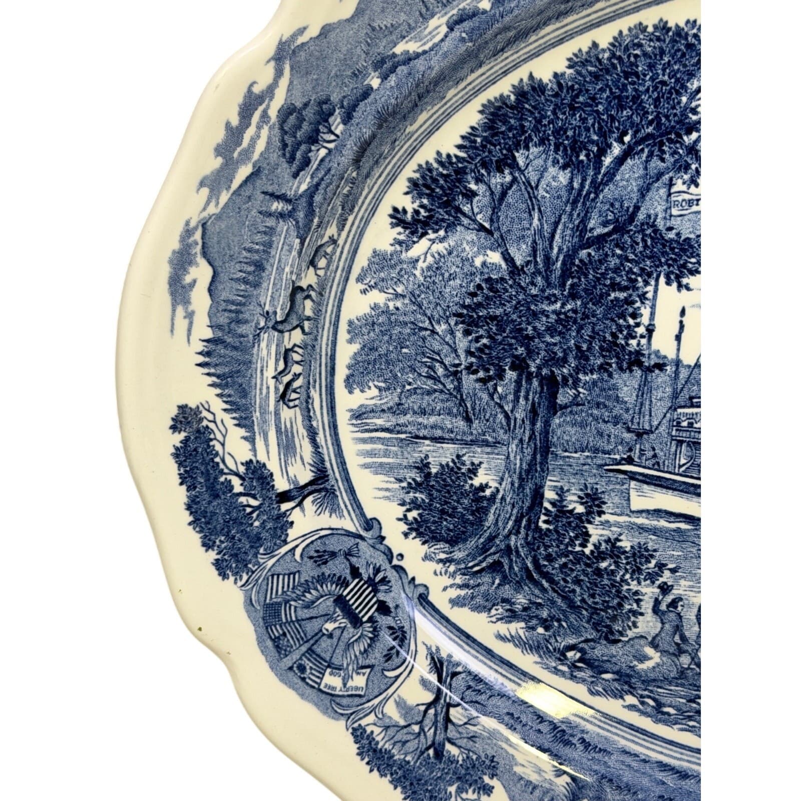 J & G Meakin England Retired 1970's American Hurrah 12" Oval Ironstone Platter - Thumbnail 3