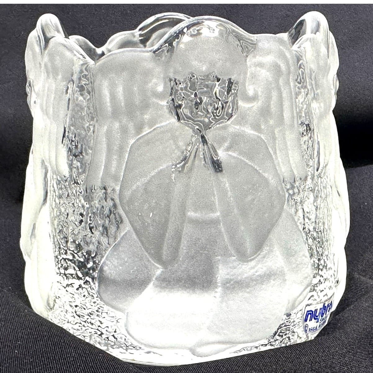 Nybro Sweden Heavy Frosted Crystal 'Angel' Votive Candle Holder - Thumbnail 3