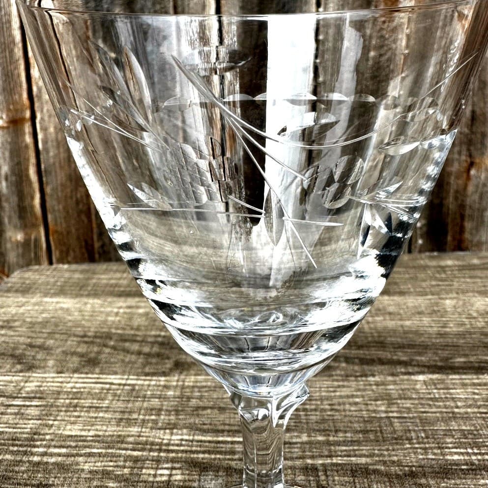 Fostoria Retired 1953-1972 'Nosegay' 6.25" Water Goblets-Excellent-Set of 11 - Thumbnail 6