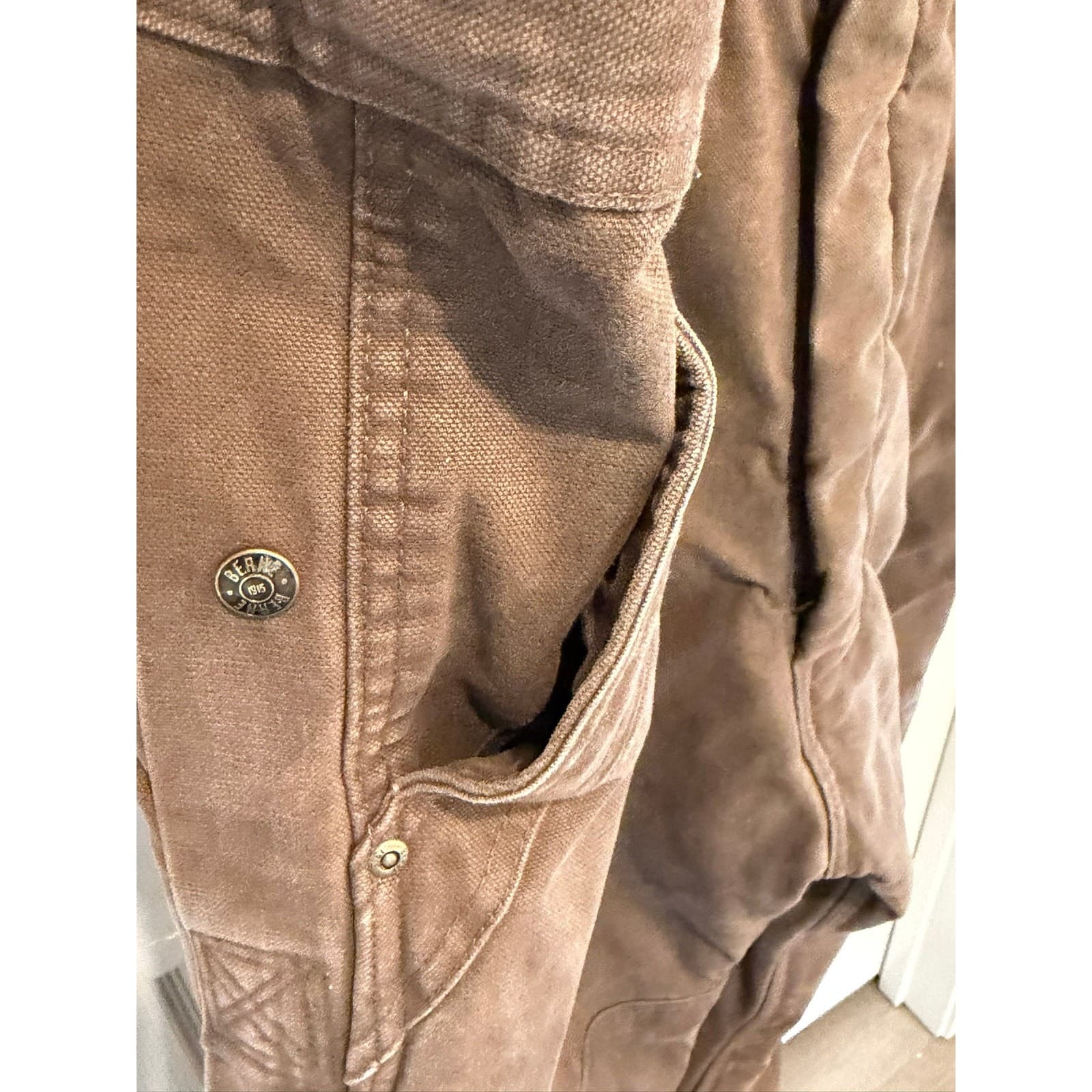 Berne Insulated Duck Canvas Bib Overalls Brown 2XL Regular B377BB Workwear - Thumbnail 7