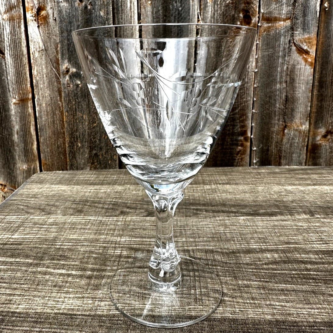 Fostoria Retired 1953-1972 'Nosegay' 6.25" Water Goblets-Excellent-Set of 11 - Thumbnail 2