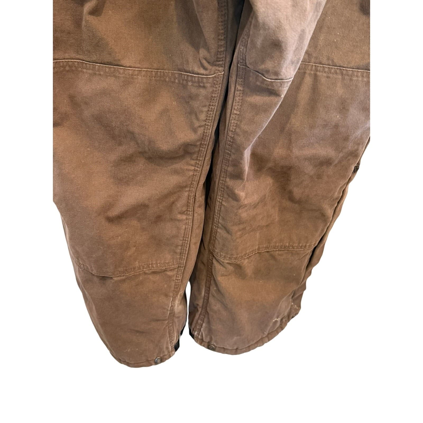Berne Insulated Duck Canvas Bib Overalls Brown 2XL Regular B377BB Workwear - Thumbnail 8