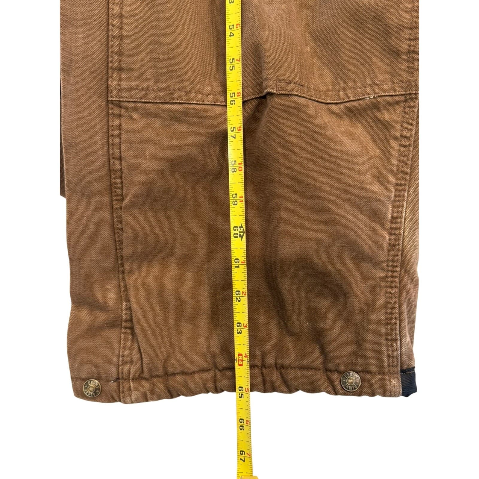 Berne Insulated Duck Canvas Bib Overalls Brown 2XL Regular B377BB Workwear - Thumbnail 19