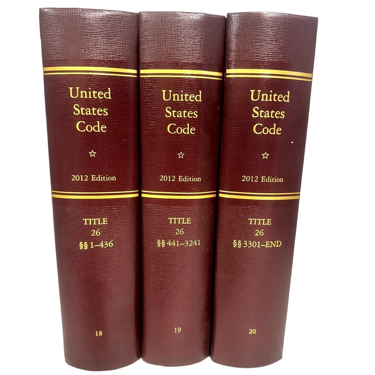 United States Code 2012 Edition Title 26 IRS Volumes 18, 19 & 20-Excellent