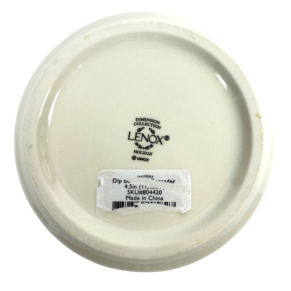 Lenox Holiday Dimension Holly Berries Gold Rim 4.75" Dip Bowl with Spreader! - Thumbnail 9