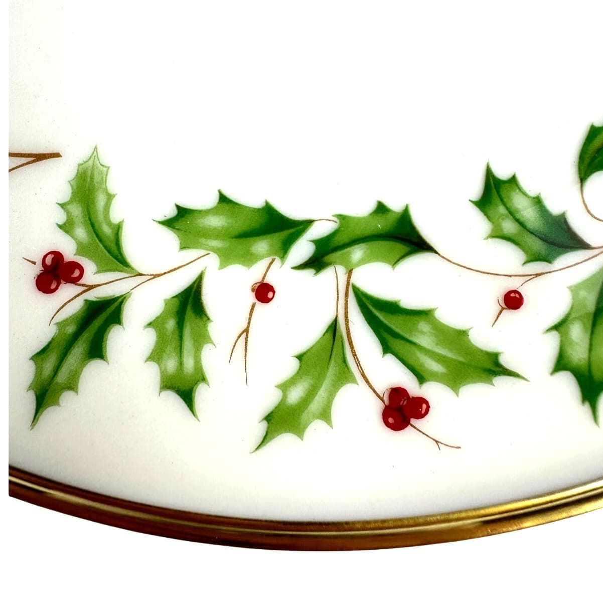 Lenox Holiday Dimension Holly Berries Gold Rim 6 3/8" Bread and Butter Plate - Thumbnail 5