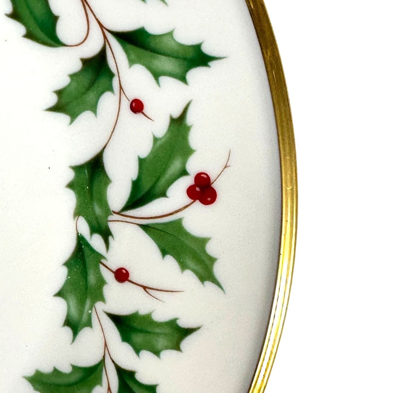 Lenox Holiday Dimension Holly Berries Gold Rim 10.75" One TIER REPLACEMENT Plate - Thumbnail 4