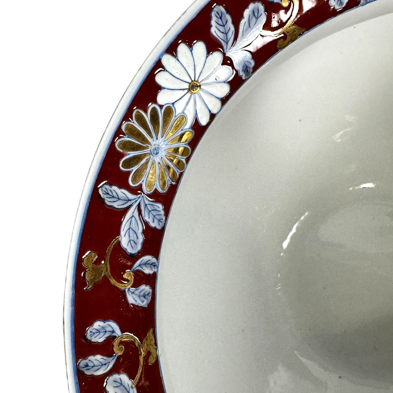 Imari Stunning Vibrant Floral Gold Gilt 14 5/8" Punch Bowl Centerpiece-Excellent - Thumbnail 6