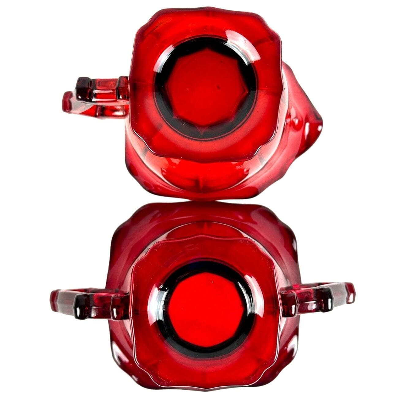 Imperial Hazen 760 Ruby Red 1930's Open Sugar and Creamer Set-Mint Condition! - Thumbnail 8