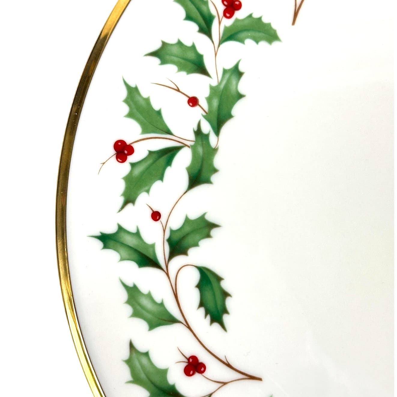 Lenox Holiday Dimension Holly Berries Gold Rim 10.75" One TIER REPLACEMENT Plate - Thumbnail 2