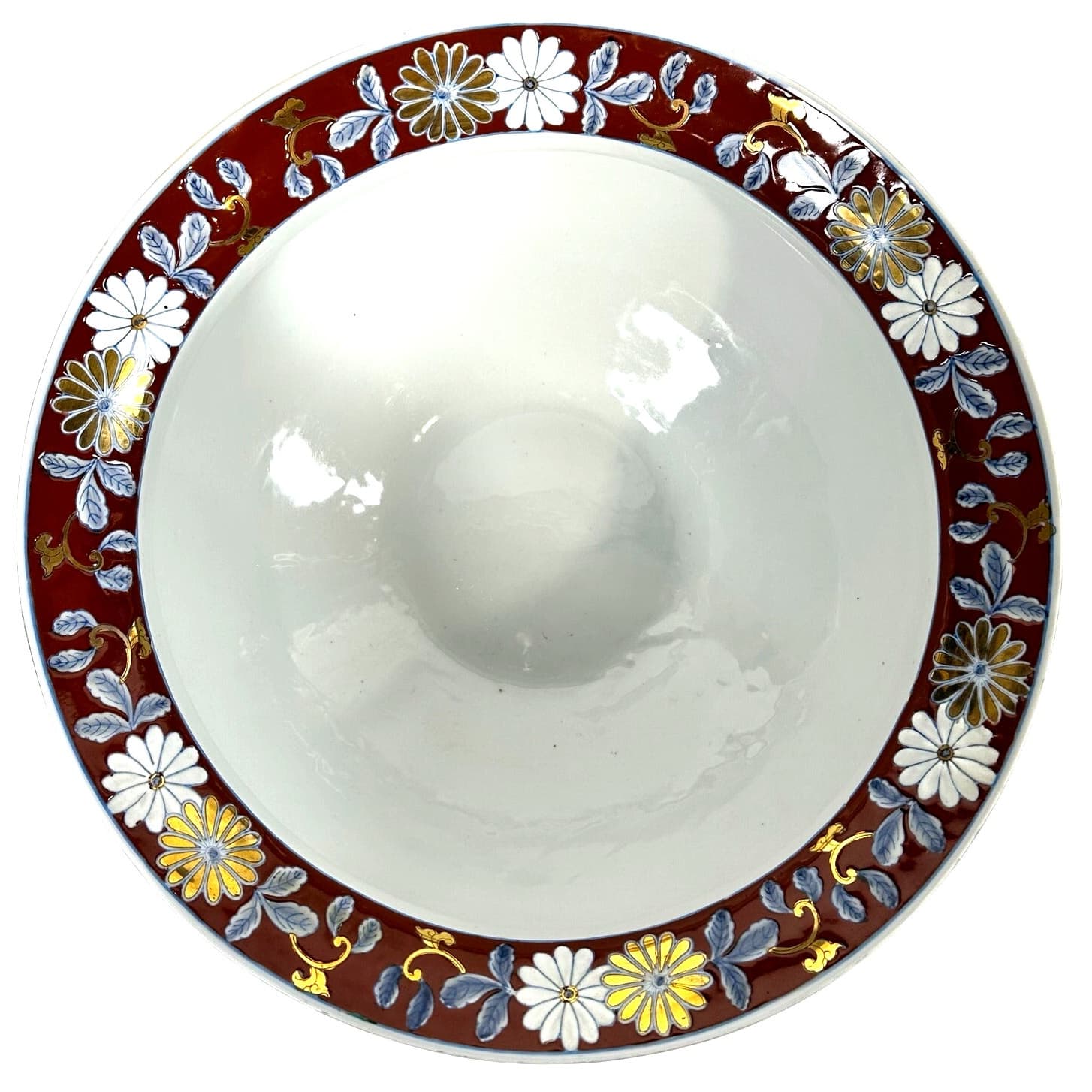 Imari Stunning Vibrant Floral Gold Gilt 14 5/8" Punch Bowl Centerpiece-Excellent - Thumbnail 5