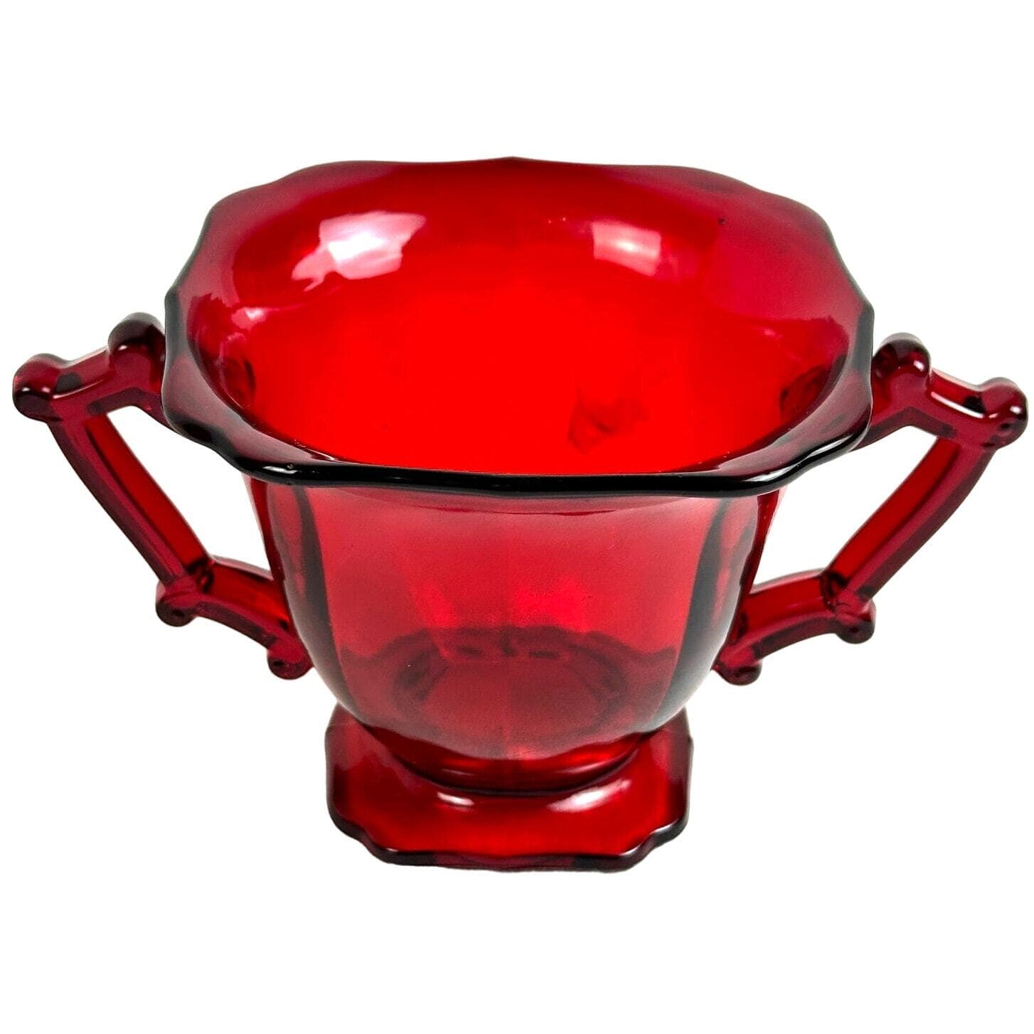 Imperial Hazen 760 Ruby Red 1930's Open Sugar and Creamer Set-Mint Condition! - Thumbnail 3