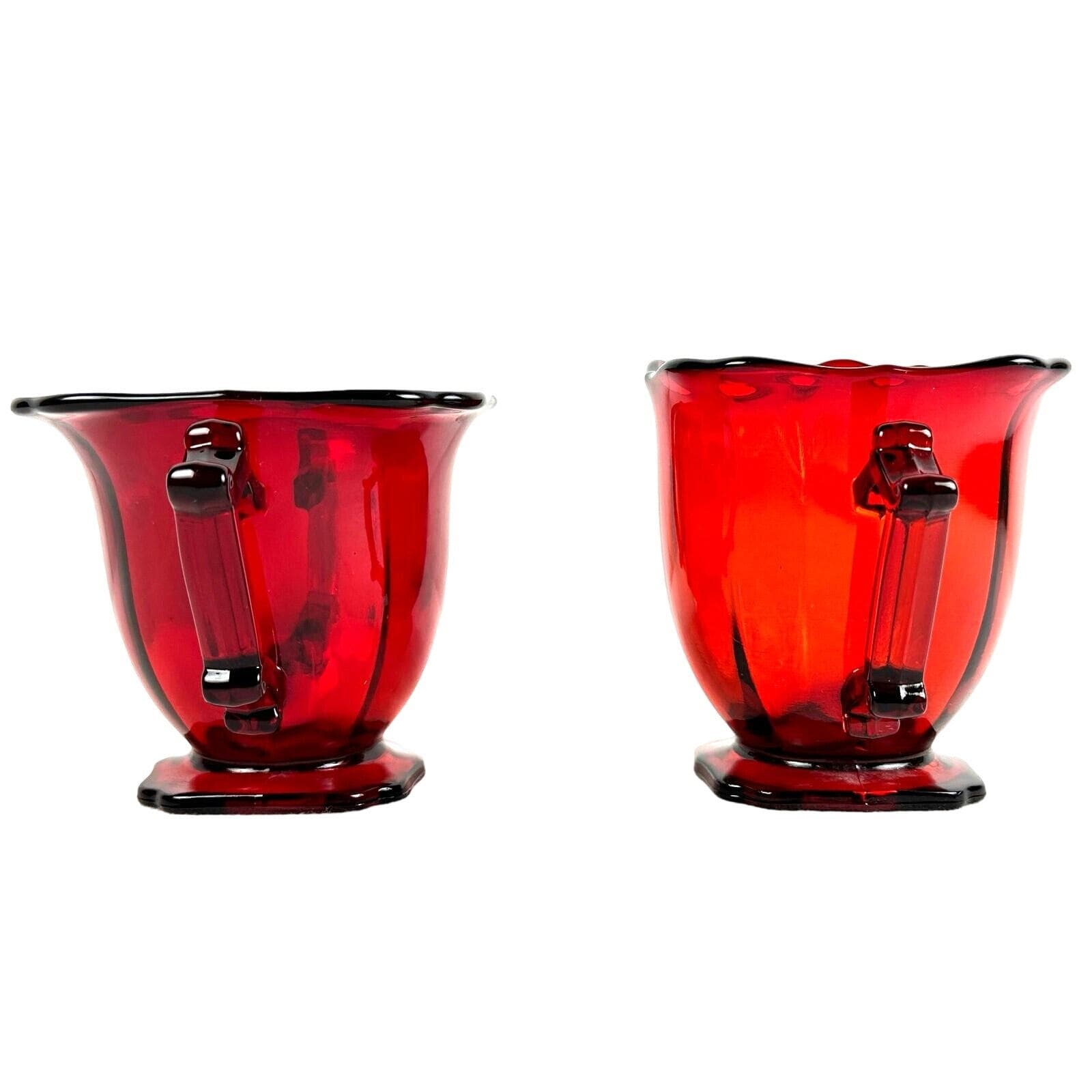 Imperial Hazen 760 Ruby Red 1930's Open Sugar and Creamer Set-Mint Condition! - Thumbnail 5