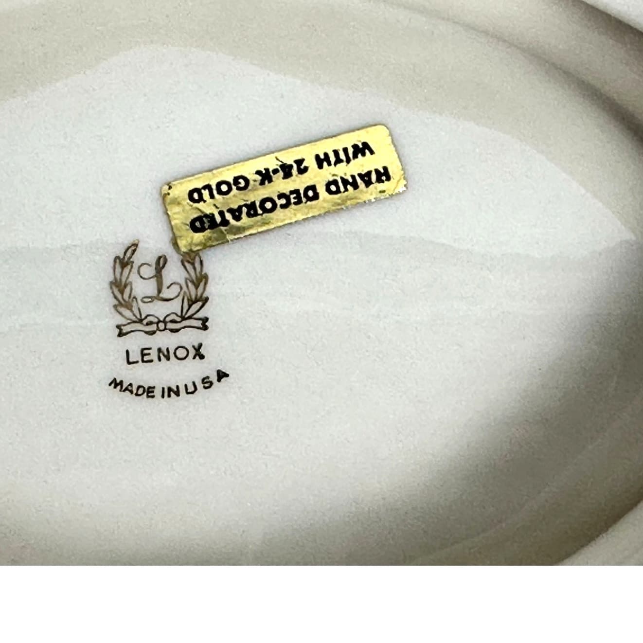 Lenox Symphony Oval Ivory Sculptured Footed 24K Gold Rim 11" x 7" Serving Bowl! - Thumbnail 5