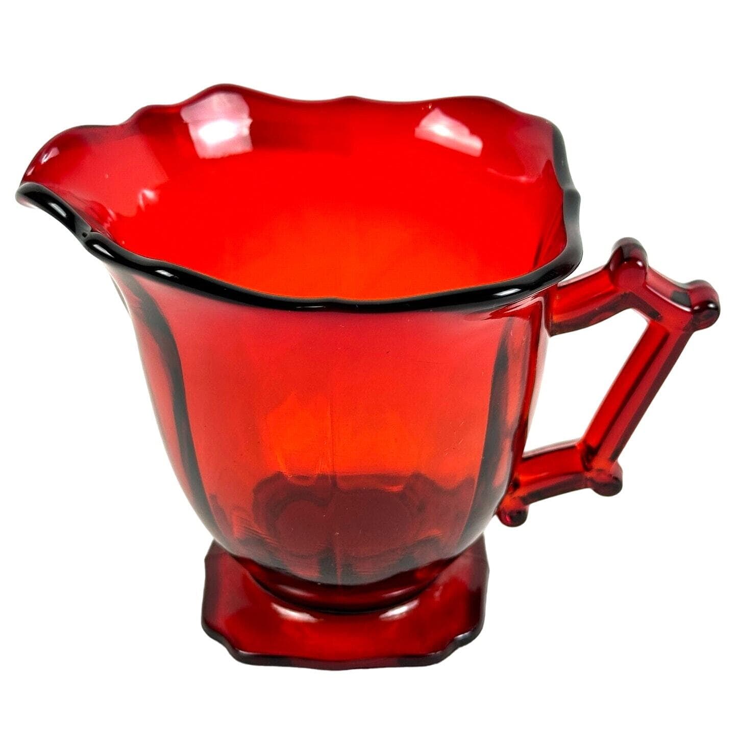 Imperial Hazen 760 Ruby Red 1930's Open Sugar and Creamer Set-Mint Condition! - Thumbnail 2