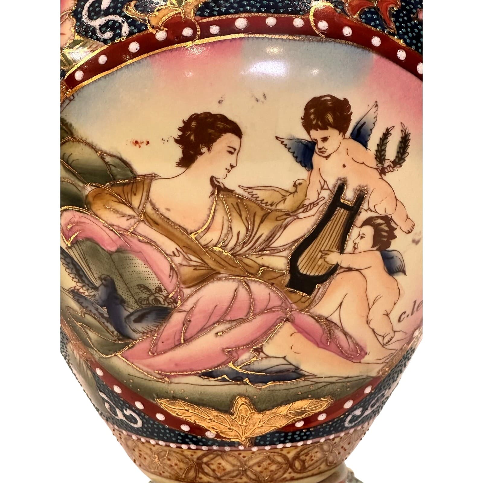 Satsuma Japan 16.25" Double Handle Large Urn by C. Lee Limited Edition 82/5000 - Thumbnail 5