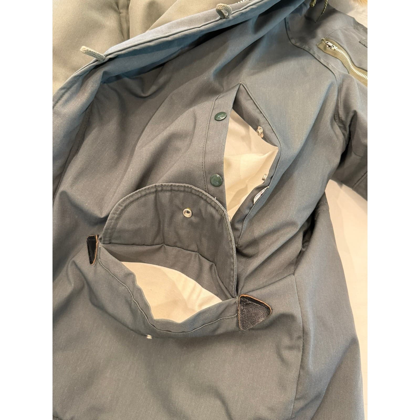 Vintage N-3B Arctic Parka Flight Jacket Fur Hood Gray USA Men's Size XL - Thumbnail 12