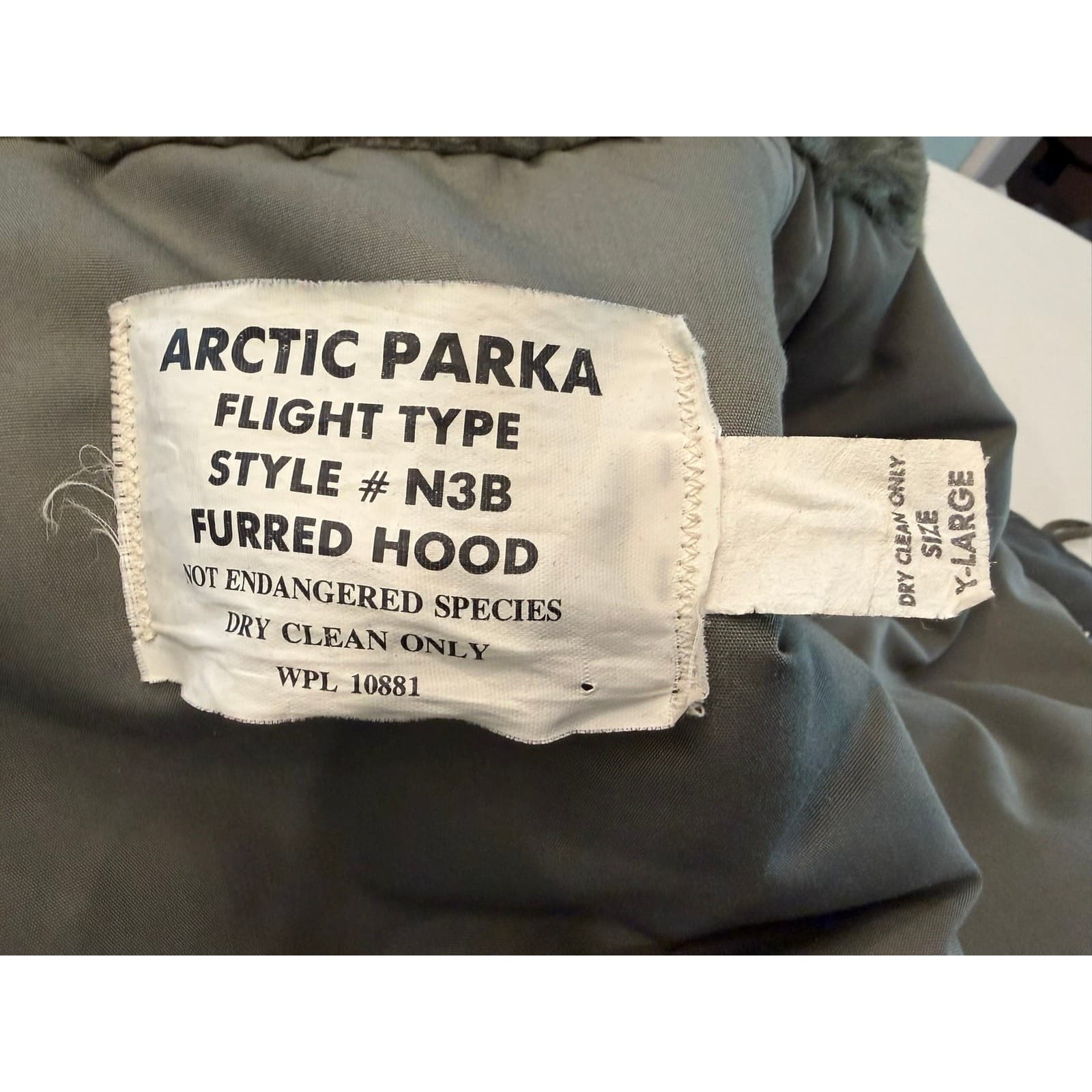 Vintage N-3B Arctic Parka Flight Jacket Fur Hood Gray USA Men's Size XL - Thumbnail 11