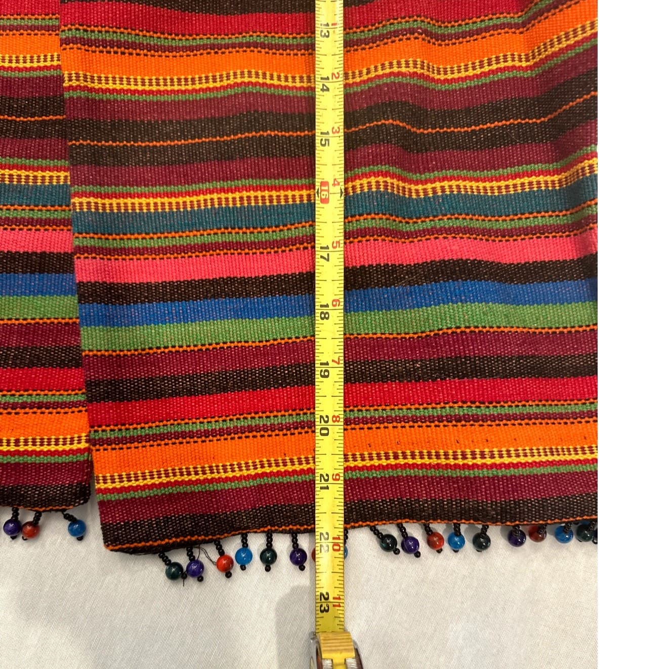 Sharon Young Multicolor Stripe & Beaded Fringe Cropped Jacket Size 10 Excellent - Thumbnail 8
