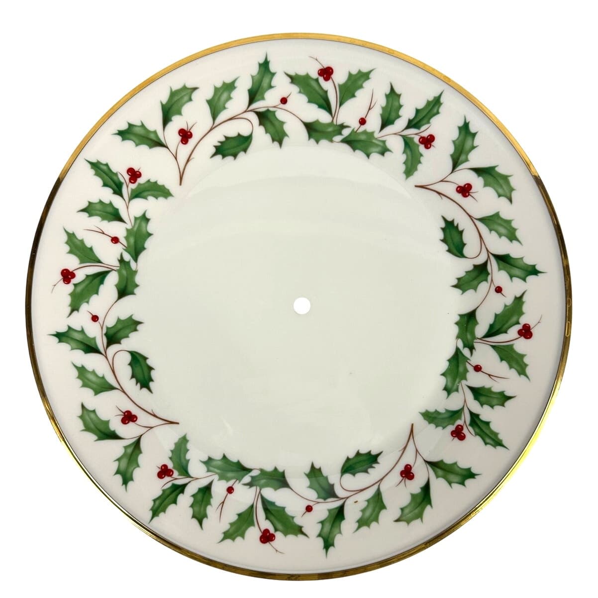 Lenox Holiday Dimension Holly Berries Gold Rim 10.75" One TIER REPLACEMENT Plate