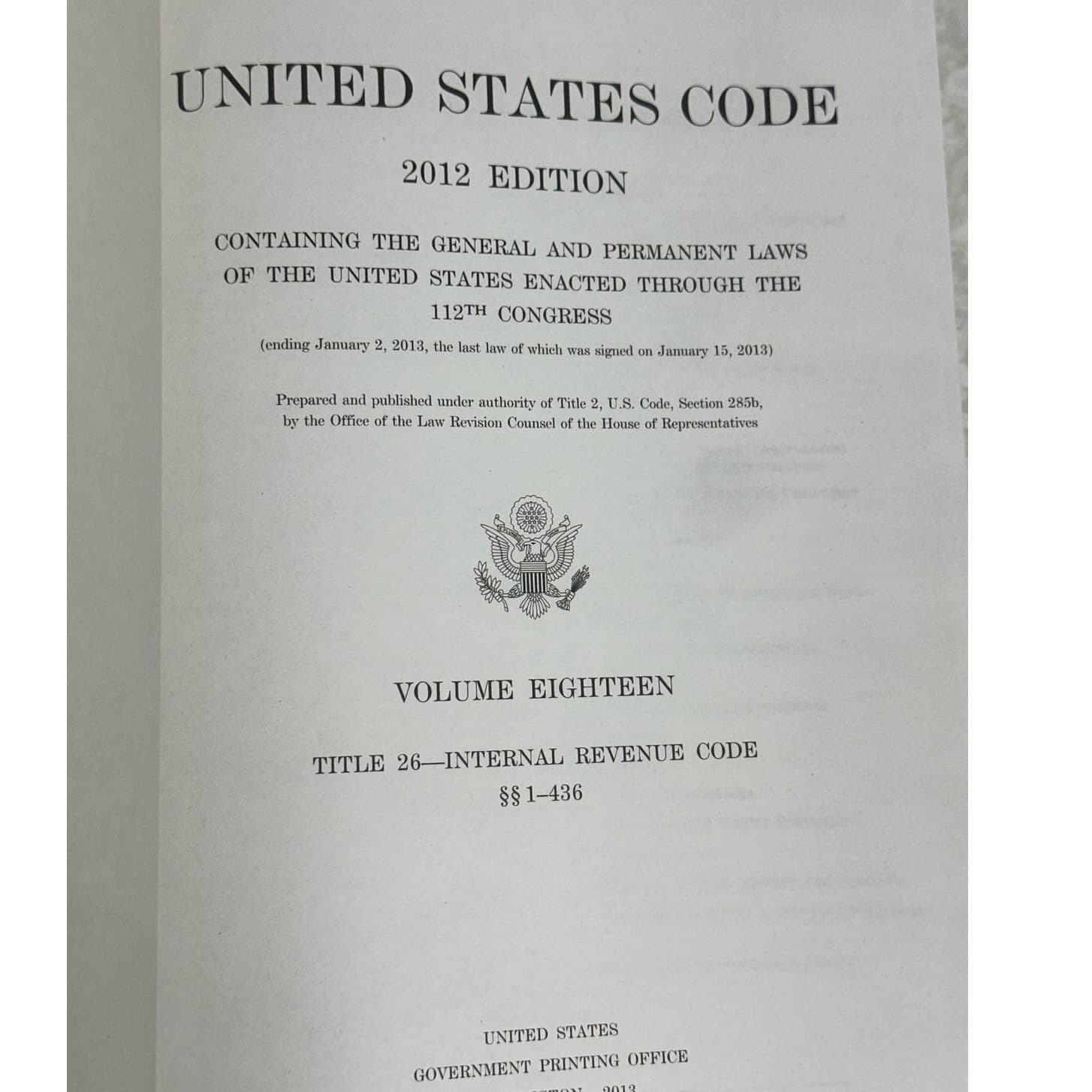 United States Code 2012 Edition Title 26 IRS Volumes 18, 19 & 20-Excellent - Thumbnail 9