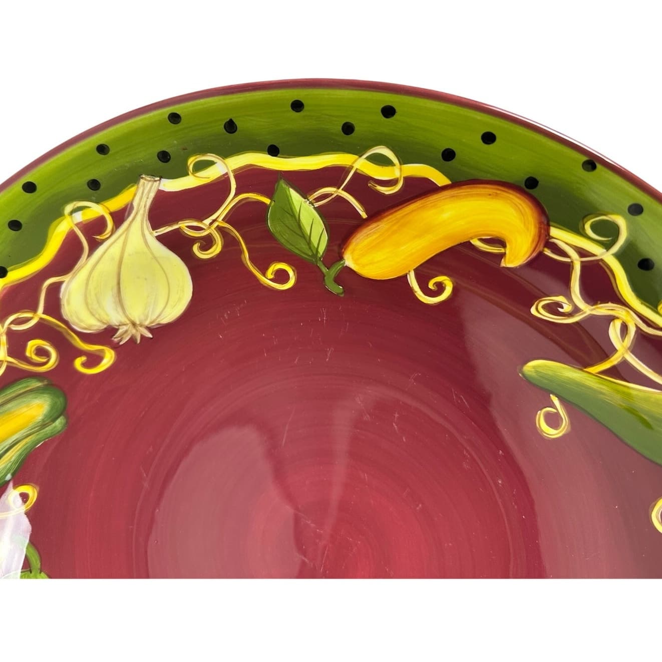 Gates Ware Laurie Gates Vibrant Colorful Art Pottery 14" Large Serving Bowl - Thumbnail 6