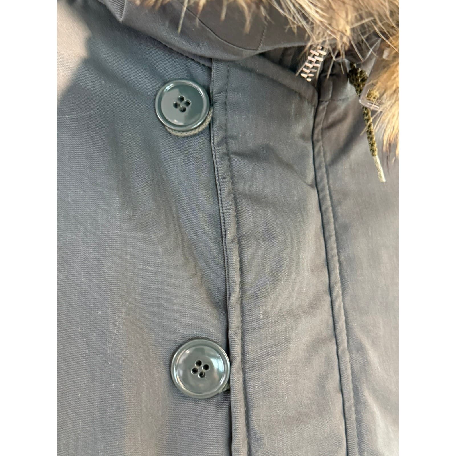 Vintage N-3B Arctic Parka Flight Jacket Fur Hood Gray USA Men's Size XL - Thumbnail 3