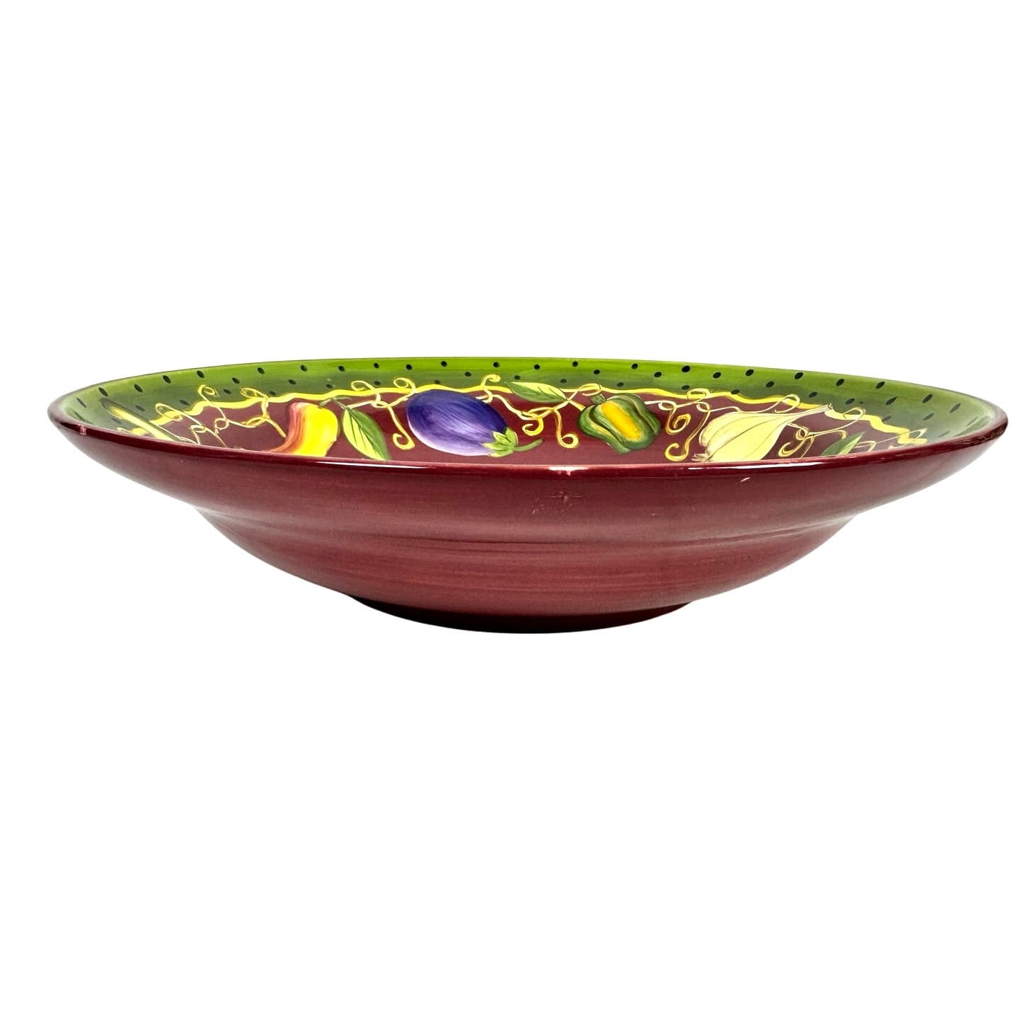 Gates Ware Laurie Gates Vibrant Colorful Art Pottery 14" Large Serving Bowl - Thumbnail 2