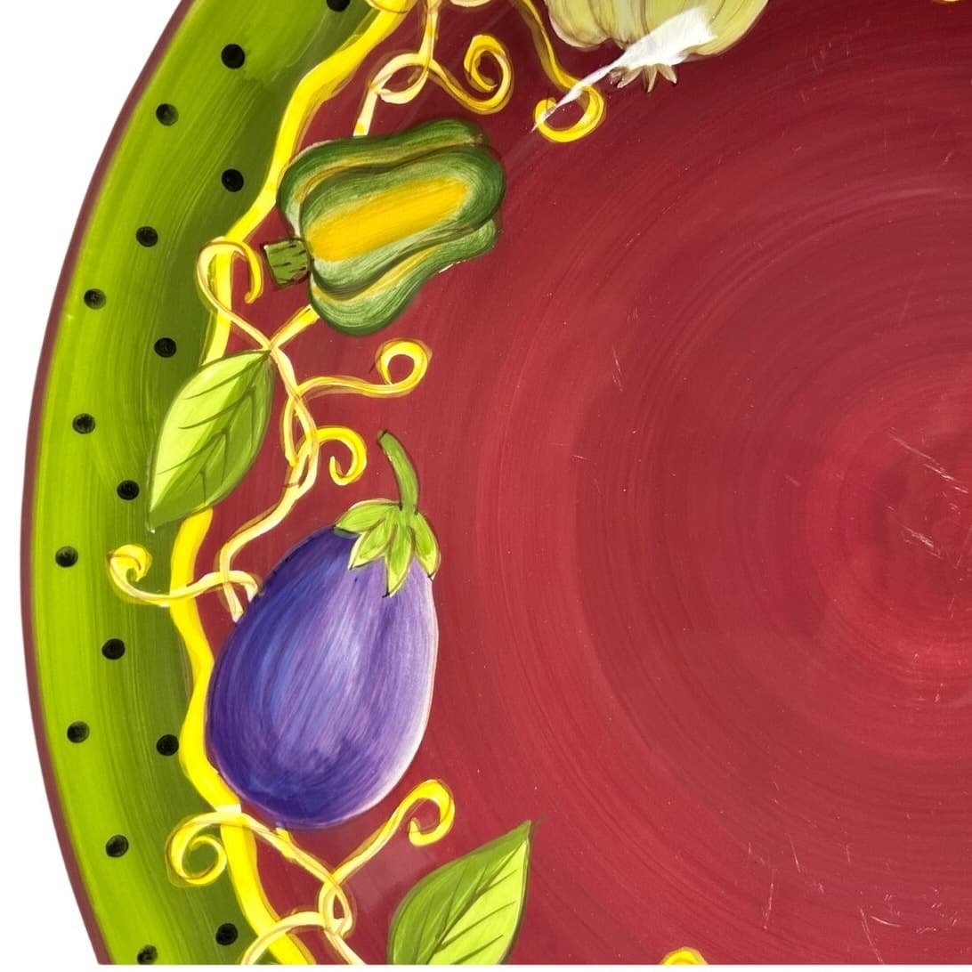 Gates Ware Laurie Gates Vibrant Colorful Art Pottery 14" Large Serving Bowl - Thumbnail 5