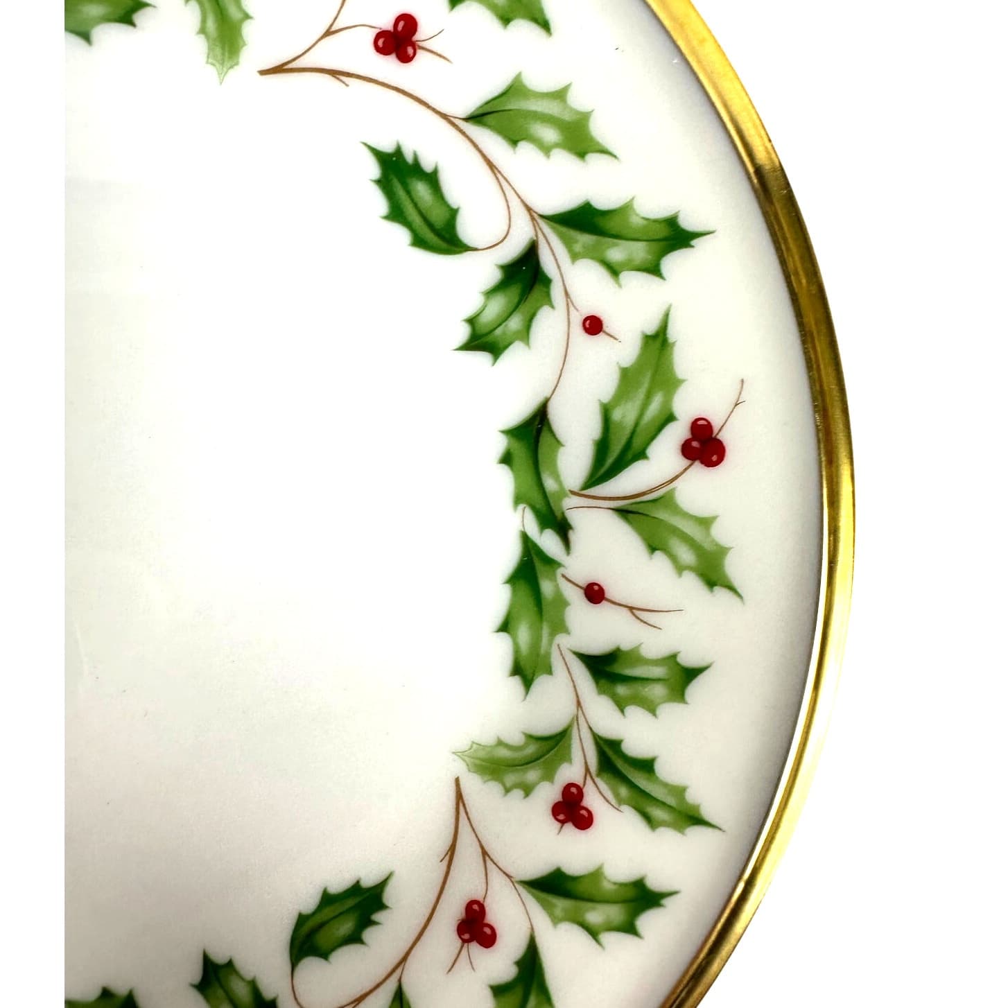 Lenox Holiday Dimension Holly Berries Gold Rim 6 3/8" Bread and Butter Plate - Thumbnail 4